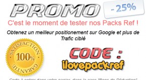 - 25% sur les Packs Référencement de PackRef
