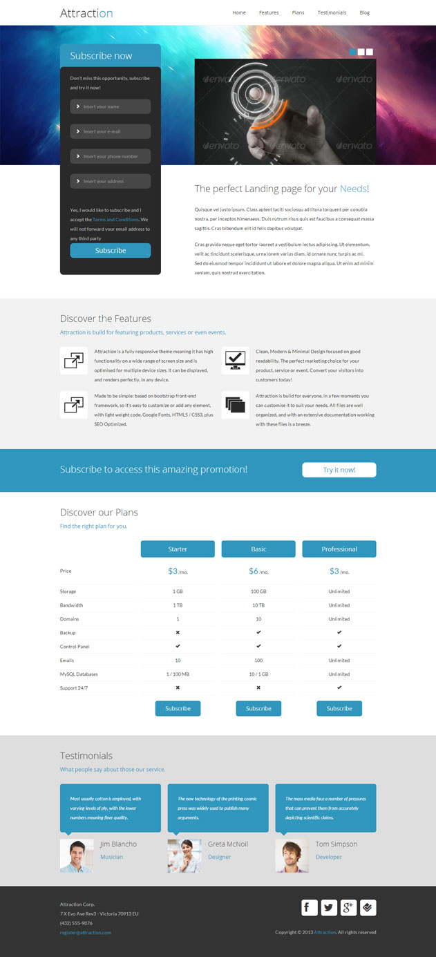 Attraction-responsive-landing-page-wordpress