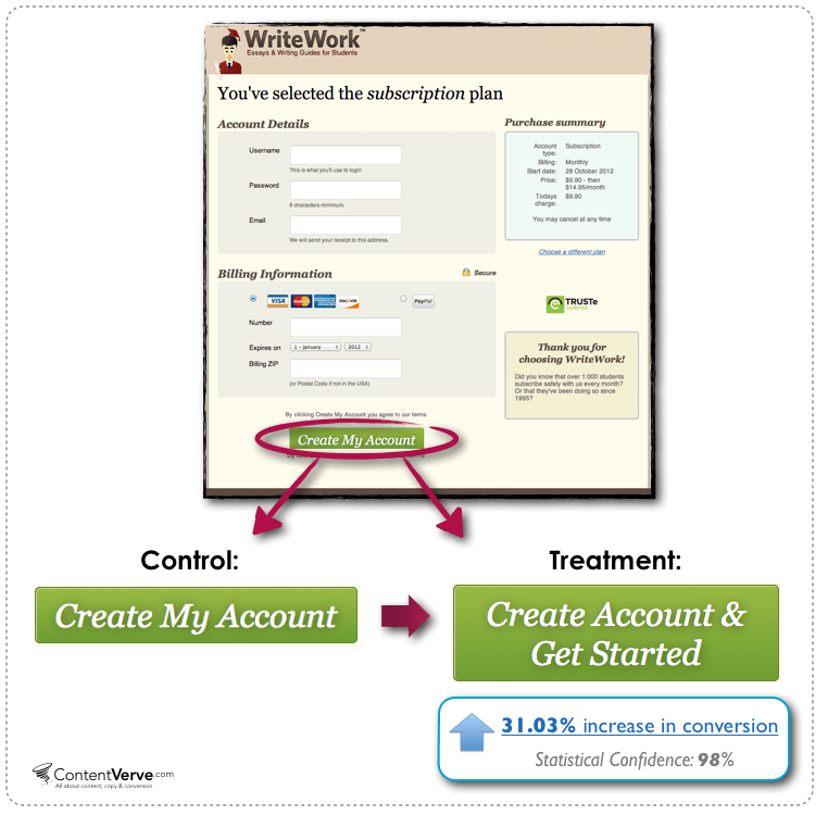 31.03% Increase in Conversion on a Payment Page by Tweaking the Button Copy