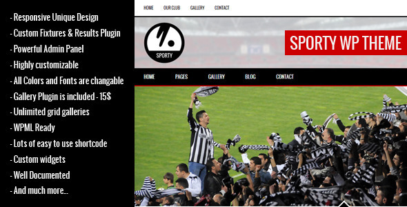 SPORTY-Responsive WordPress Theme for Sport Clubs - Nonprofit WordPress